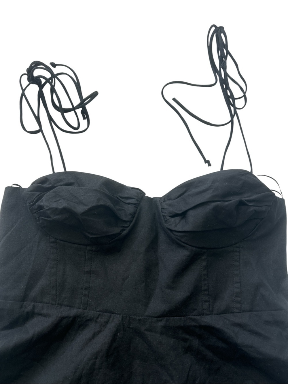 Zara Black Tie-Shoulder Bustier Peplum Top - Picture 4 of 8